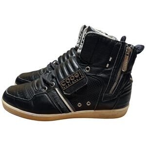 COOGI Australia Black White Leather Men's Size 9 High Top Sneakers Shoes *READ*